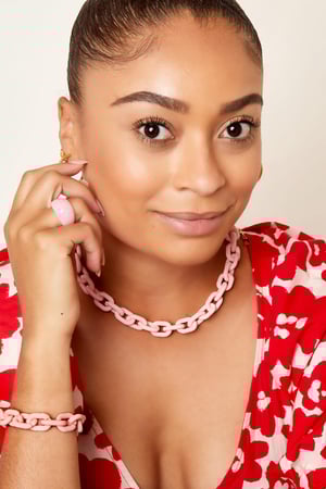 Acryl-Kettenarmband bunt Hellrosa h5 Bild3